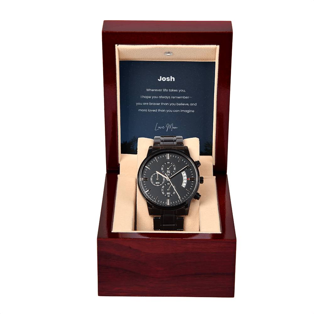To My Son in Uniform– Gift Watch from Mom with Personalized Message Card