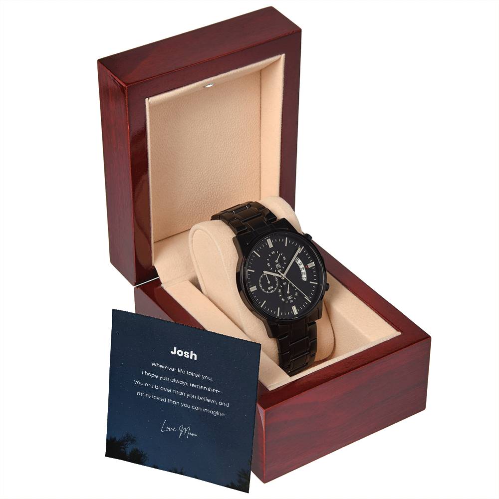 To My Son in Uniform– Gift Watch from Mom with Personalized Message Card