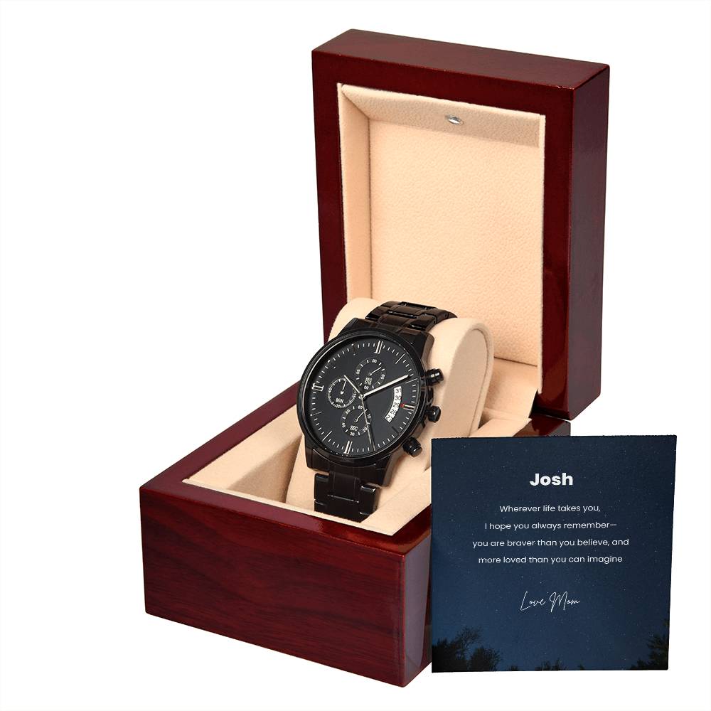 To My Son in Uniform– Gift Watch from Mom with Personalized Message Card