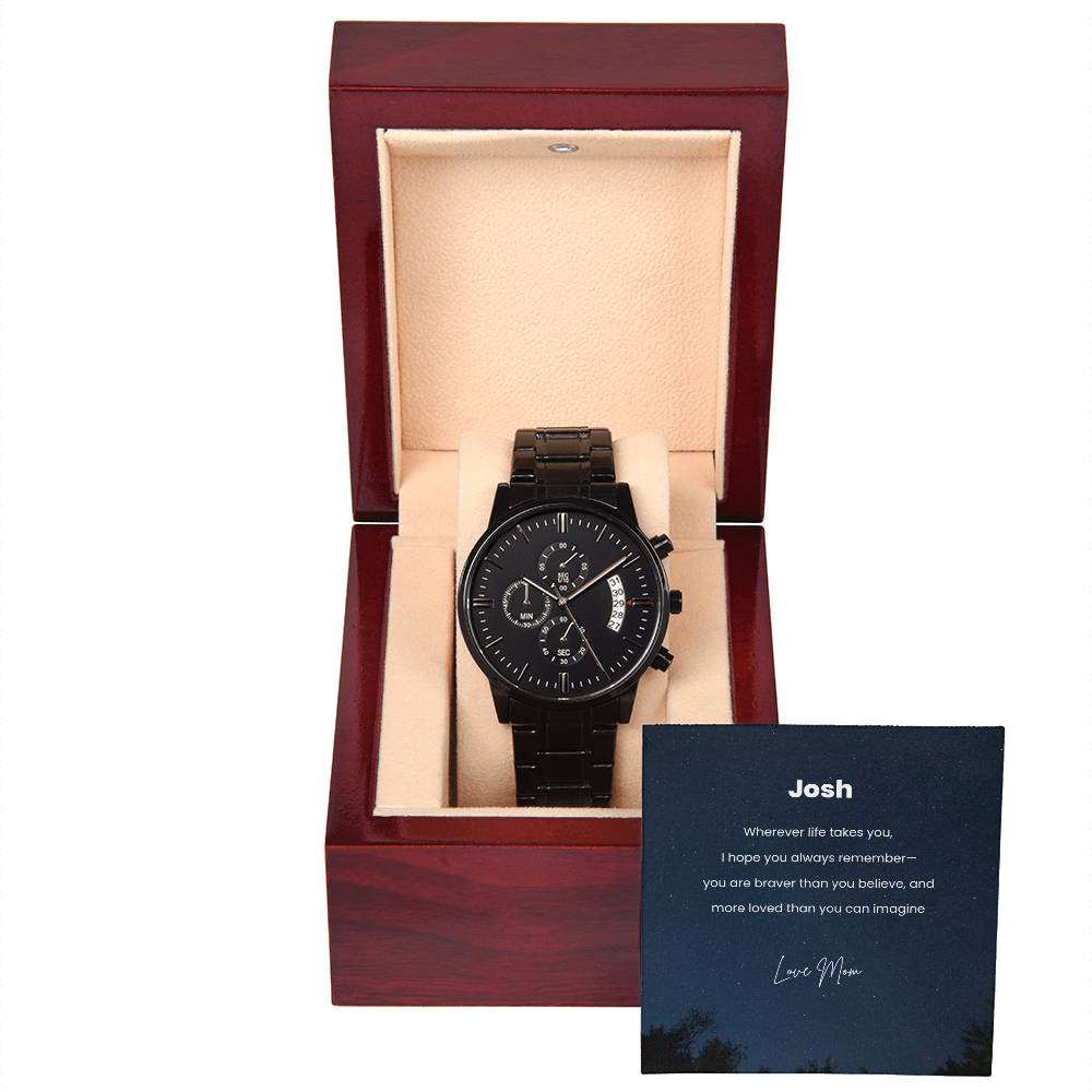To My Son in Uniform– Gift Watch from Mom with Personalized Message Card