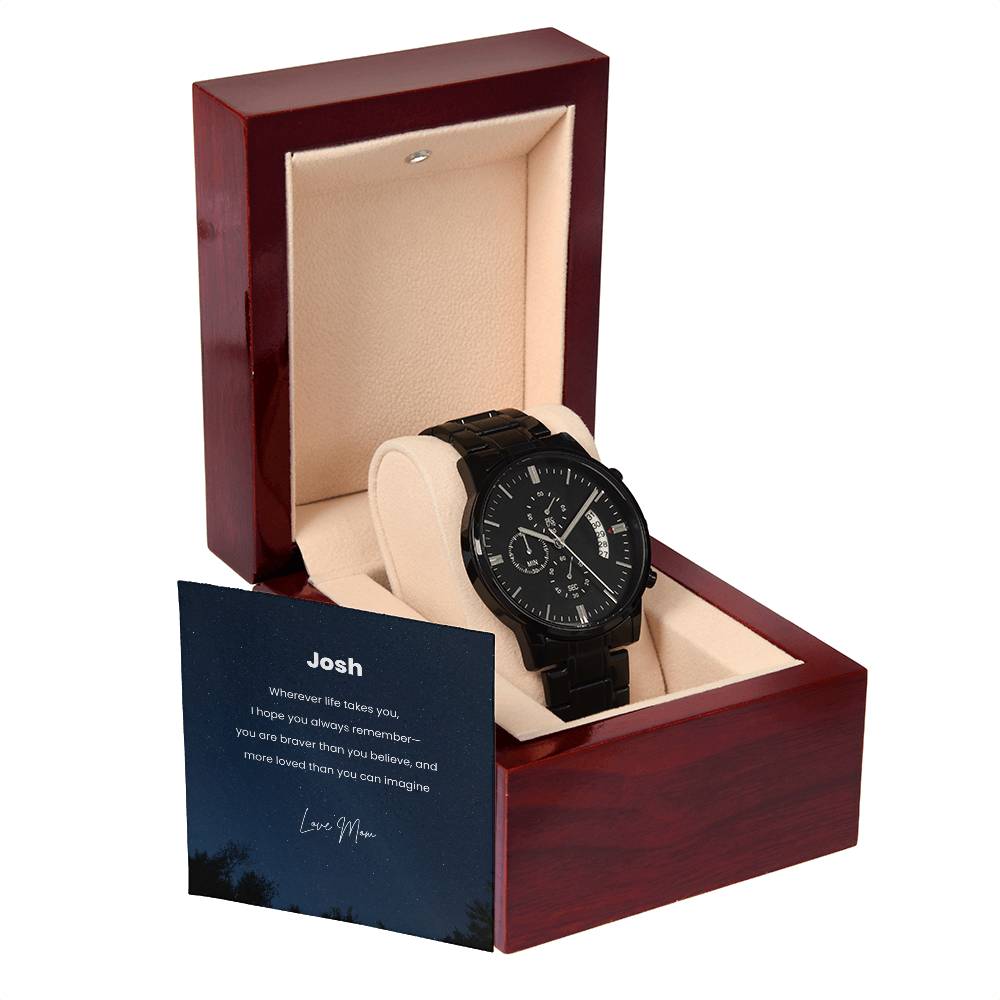 To My Son in Uniform– Gift Watch from Mom with Personalized Message Card